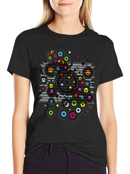 Abstract Circles Graphic T-Shirt - Modern Art Tee