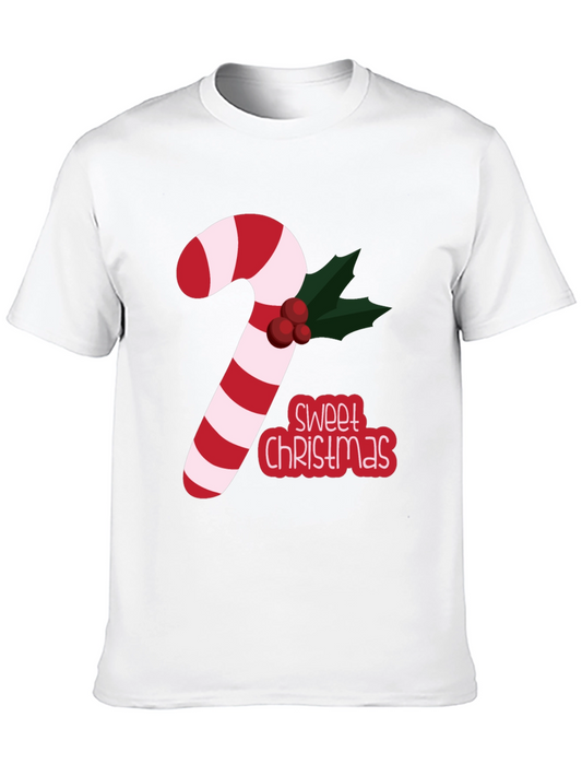 Sweet Christmas Candy Cane Black T-Shirt