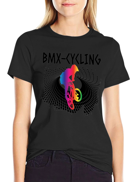 BMX Cycling Rainbow Graphic T-Shirt