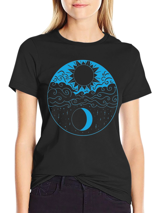 Yin Yang Sun & Moon Black T-Shirt