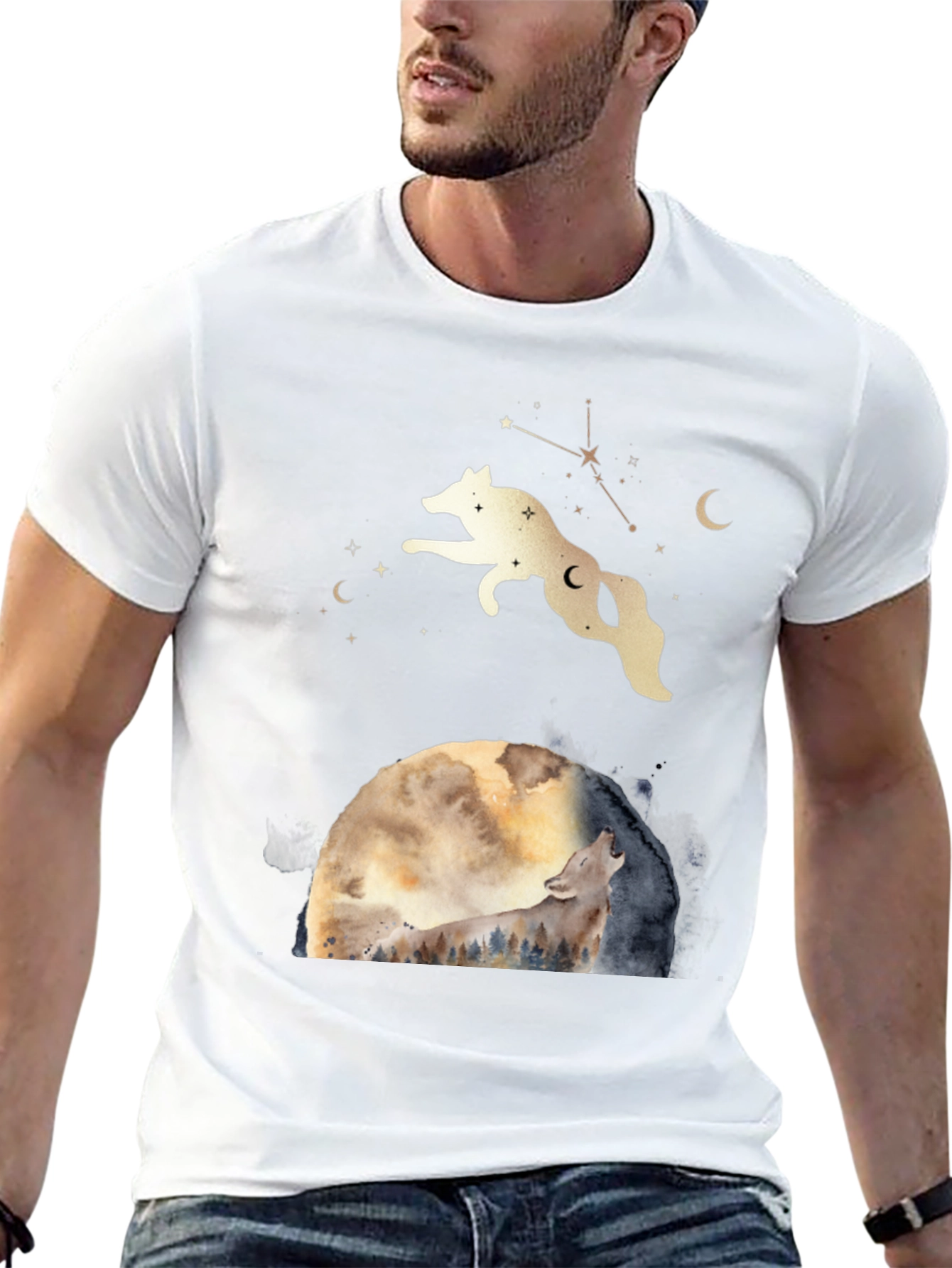 Wolf Moon Graphic Tee - Celestial T-Shirt