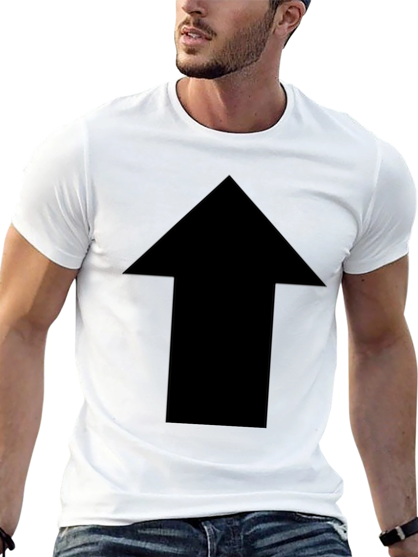 Bold Arrow Graphic Tee - Classic Black Cotton