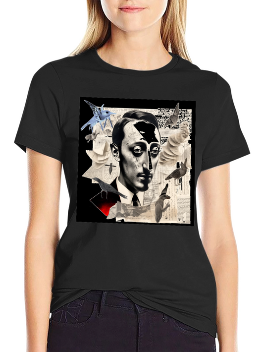 Artistic Mens Graphic Tee: Surreal Portrait