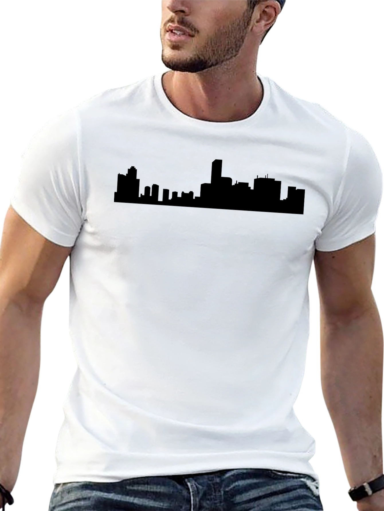 Urban Silhouette Tee - Black Cityscape T-Shirt