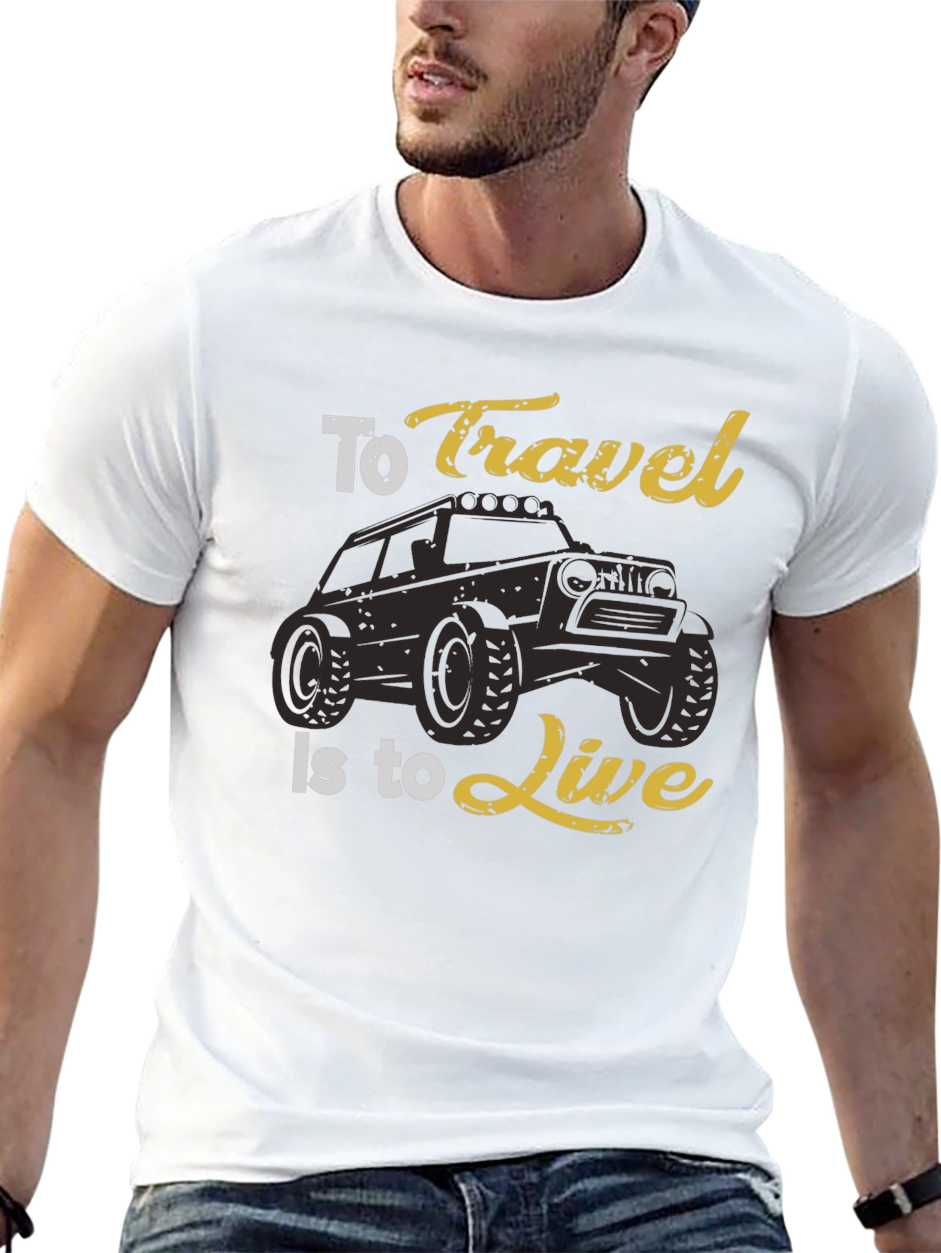 Travel to Live Black Graphic Tee for Adventurers