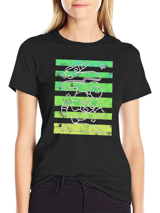 Astronaut Graphic Print Crew Neck T-Shirt