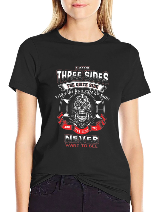 Three Sides Graphic Tee - Skull Design