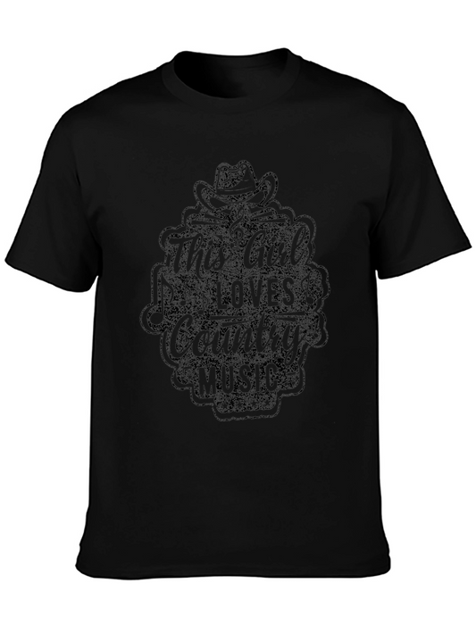 This Girl Loves Country Music Black T-Shirt