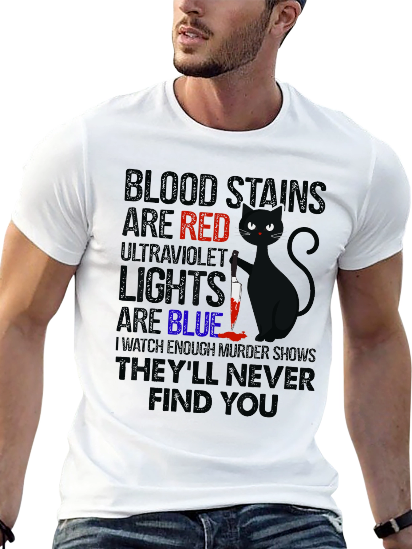 Blood Stains Are Red Black Cat T-Shirt