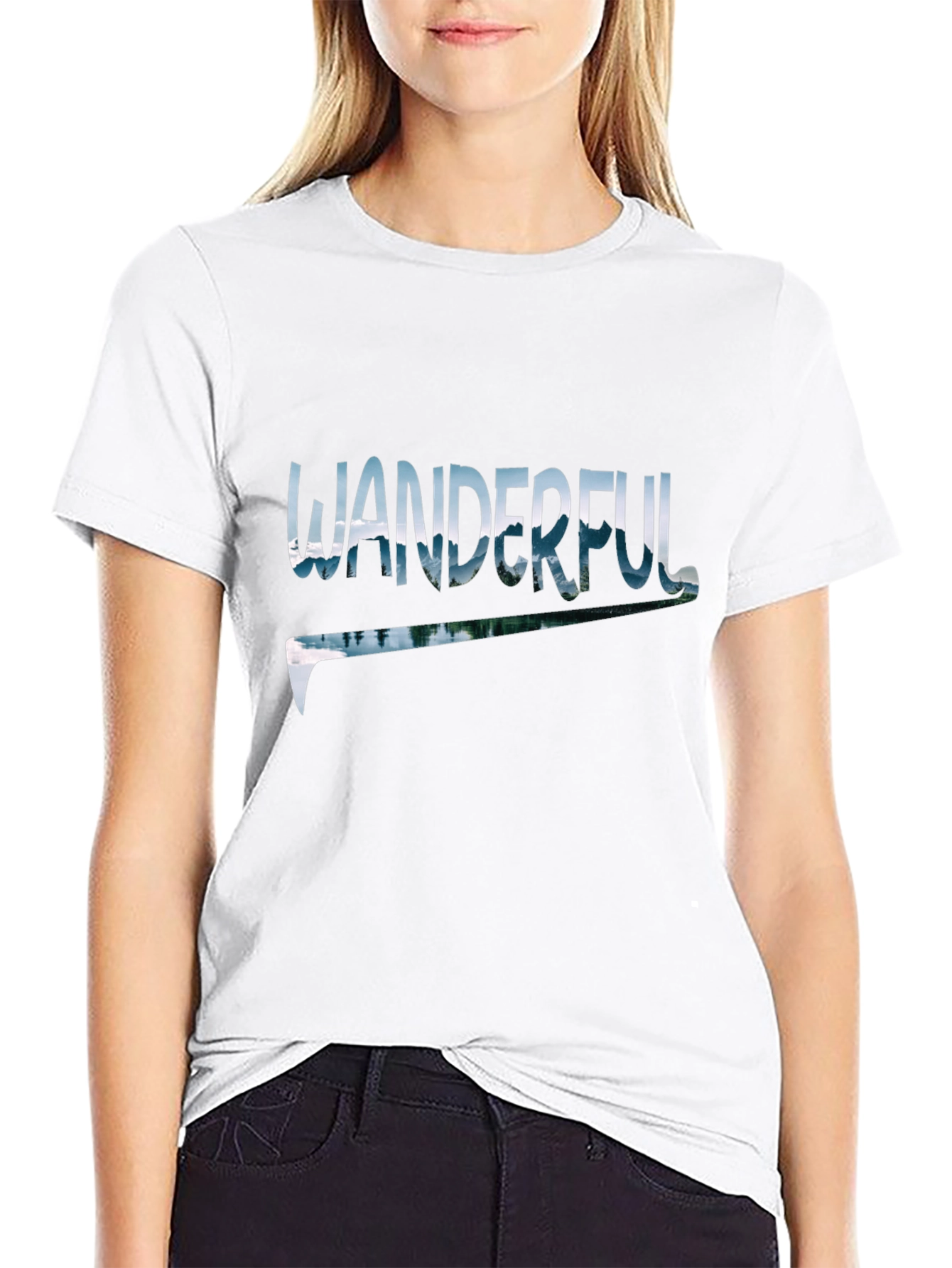 Wanderful Graphic Tee - Black Cotton Blend