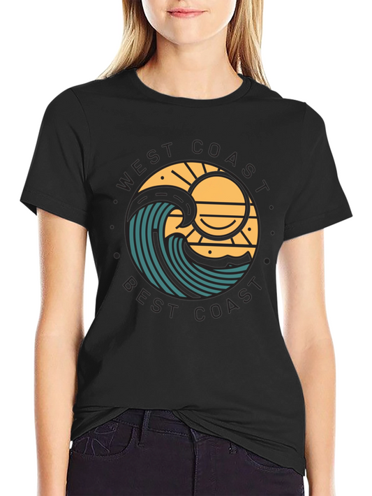 West Coast Best Coast Graphic Tee - Black Cotton T-Shirt