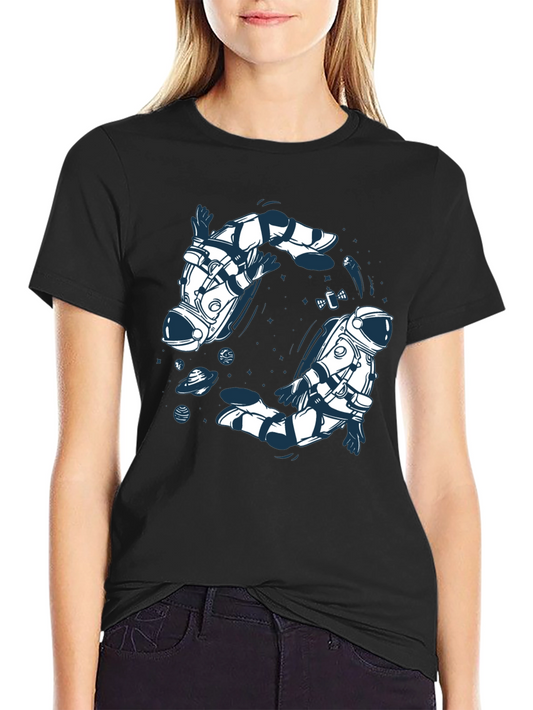 Astronauts in Orbit Graphic Tee - Cool Space Design