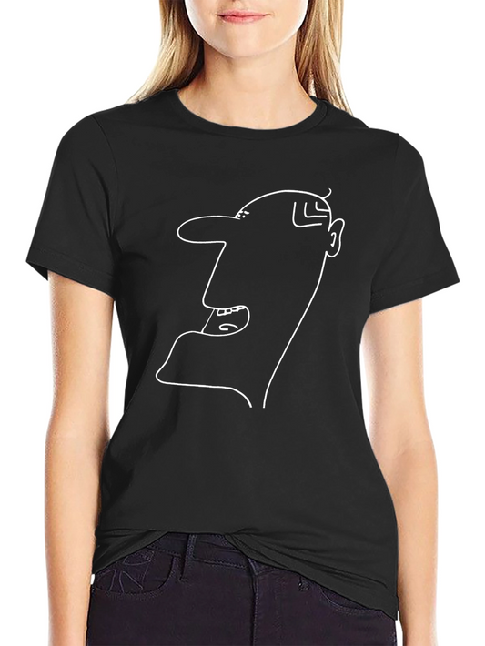 Abstract Face Outline Black T-Shirt