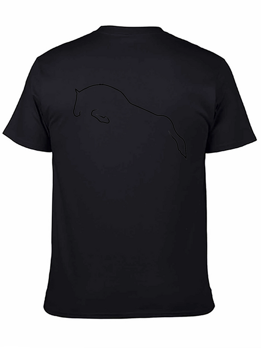 Black Horse Silhouette Graphic Tee - Stylish Mens T-Shirt