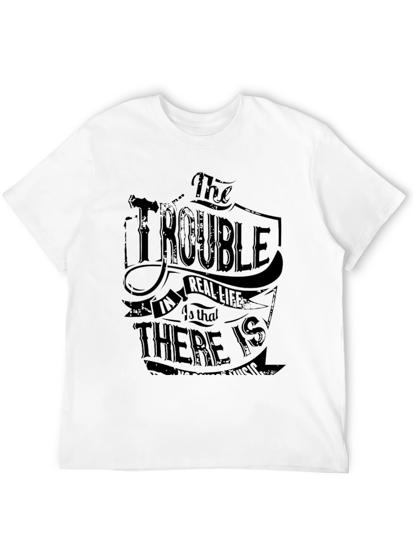 Trouble in Real Life Graphic Tee - Black