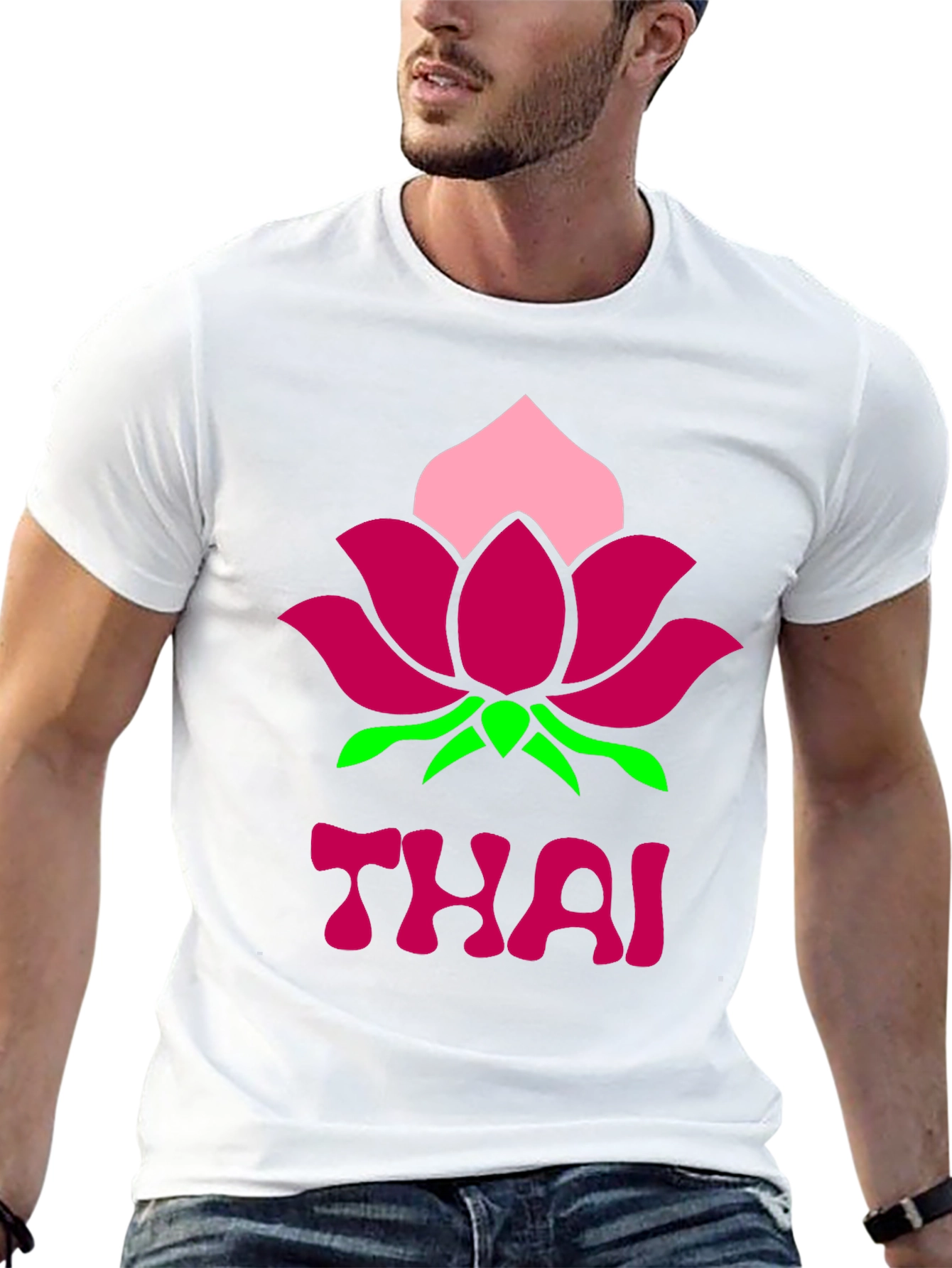 Thai Lotus Graphic T-Shirt - Black