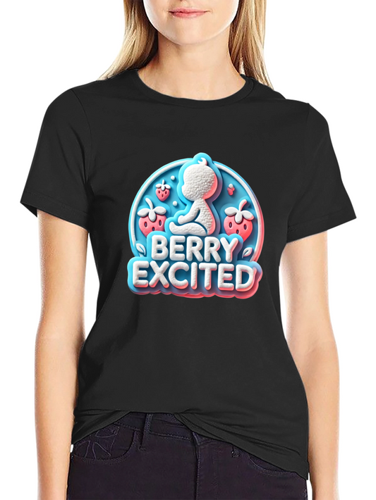 Berry Excited Baby Graphic Tee - Cute Unisex Shirt