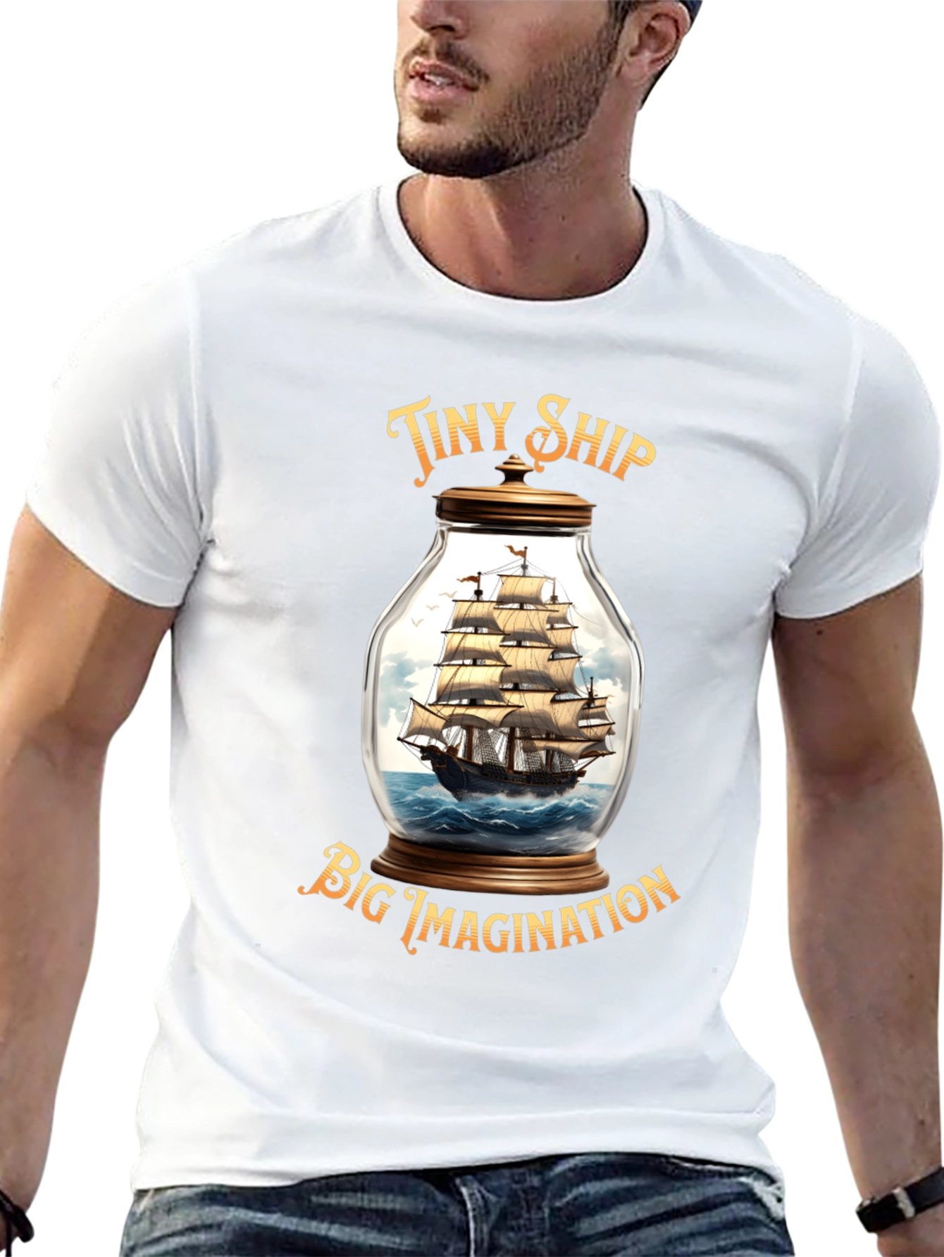 Tiny Ship Big Imagination Graphic T-Shirt