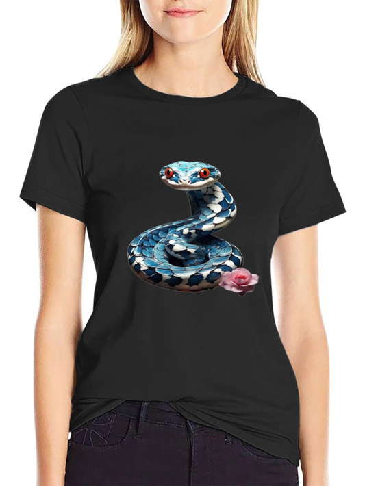 Snake & Rose Graphic Tee - Cool Print Shirt