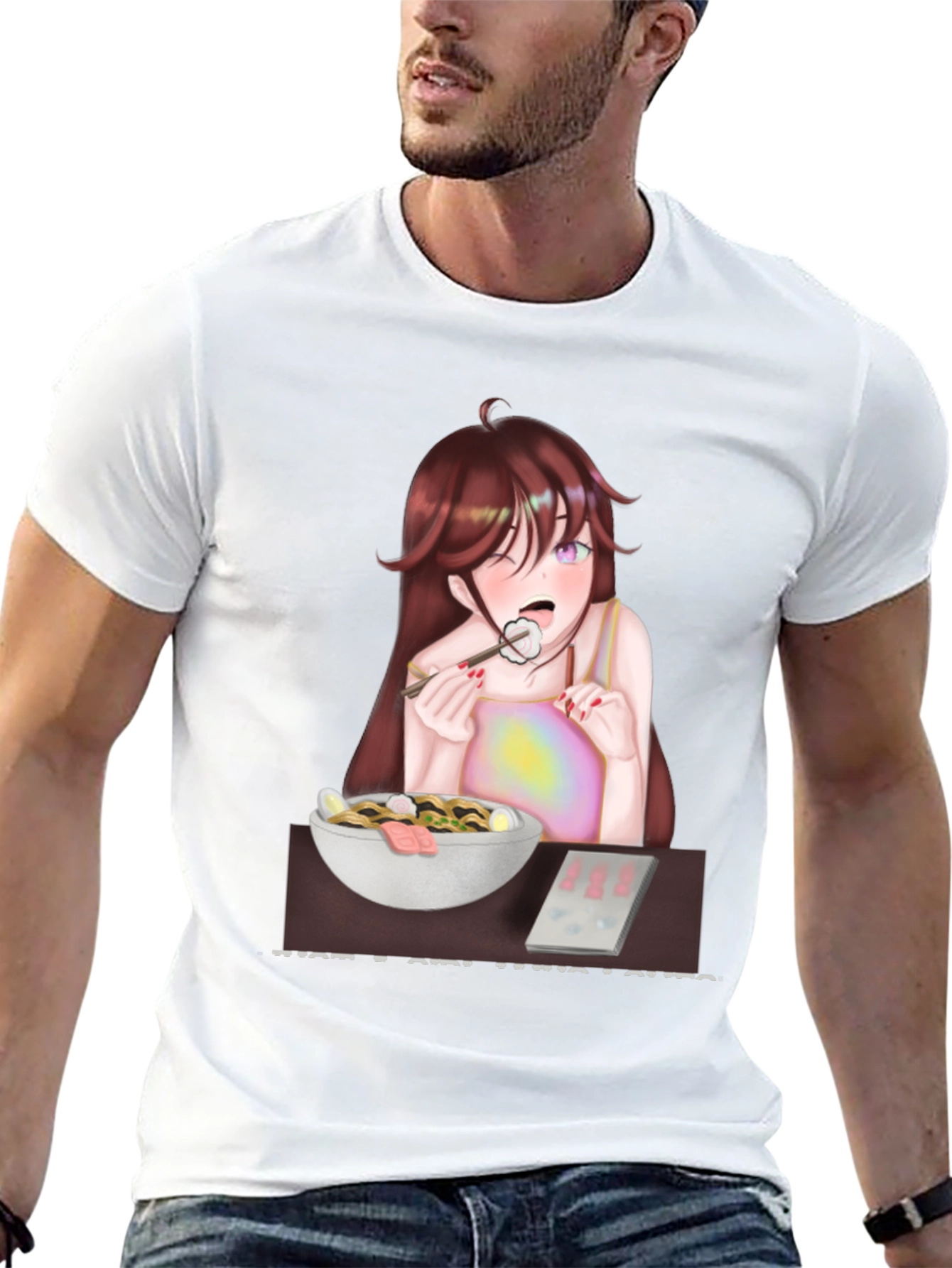 Anime Girl Eating Ramen T-Shirt