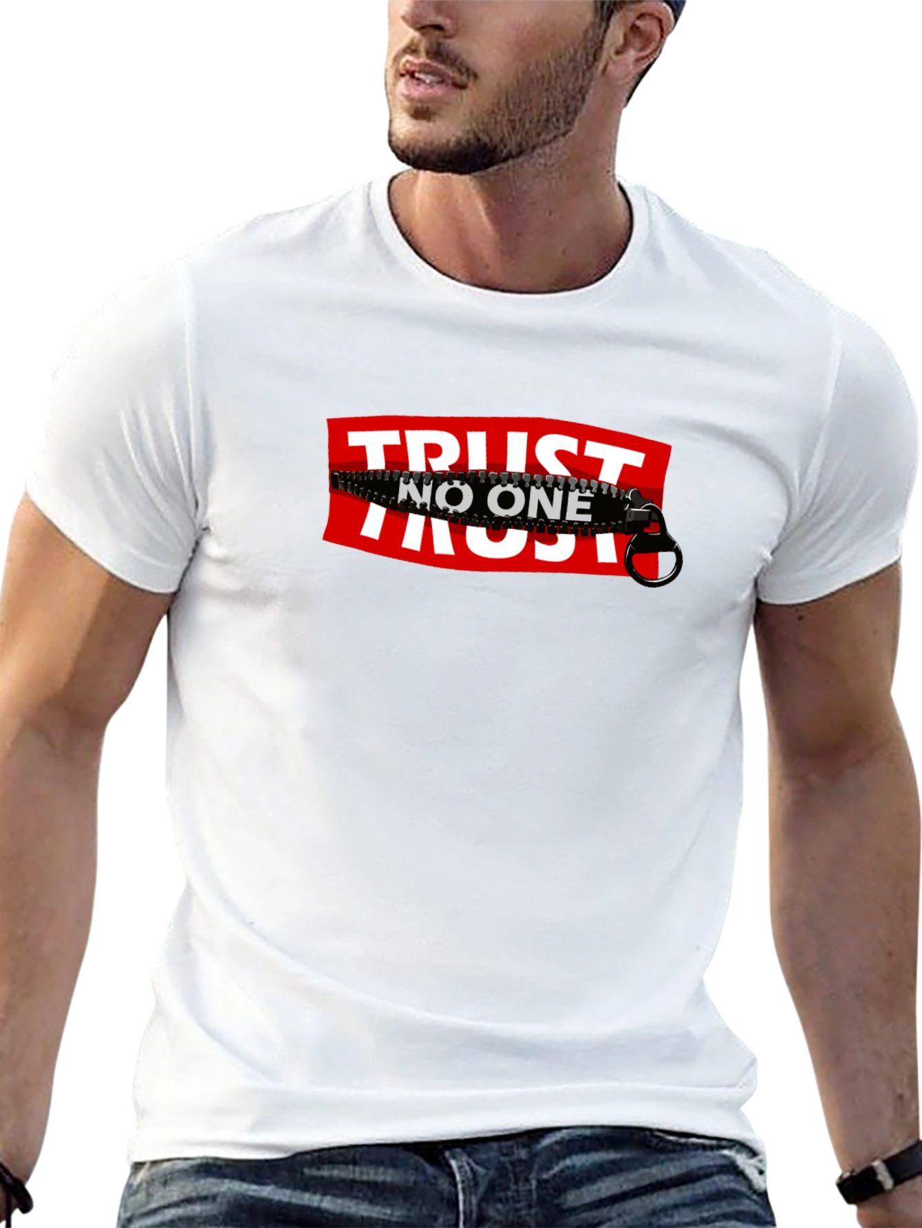 Trust No One Graphic T-Shirt - Black