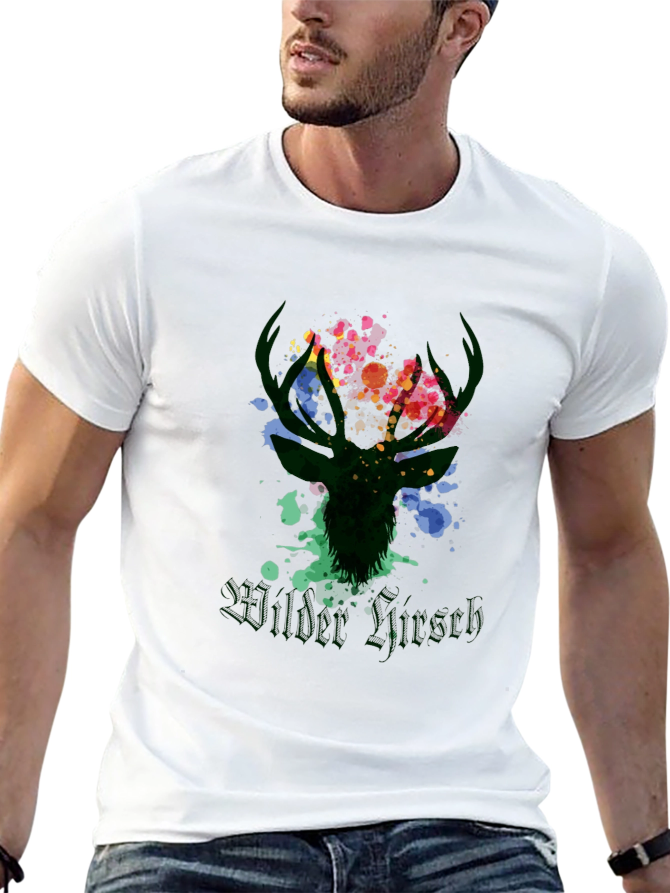 Wilder Hirsch Graphic Tee - Stylish Mens Black T-Shirt
