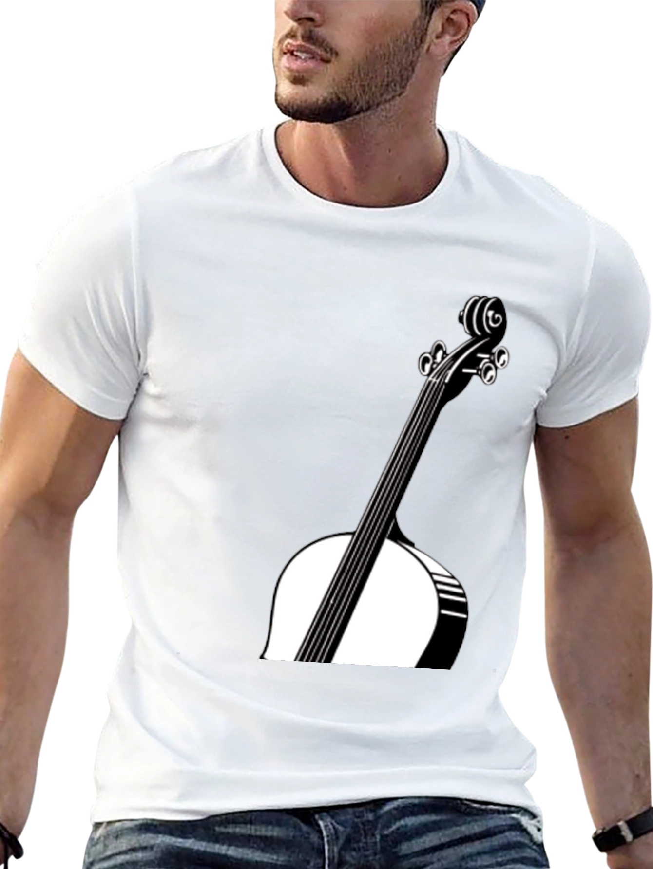 Black Cello Graphic Tee - Musician Style