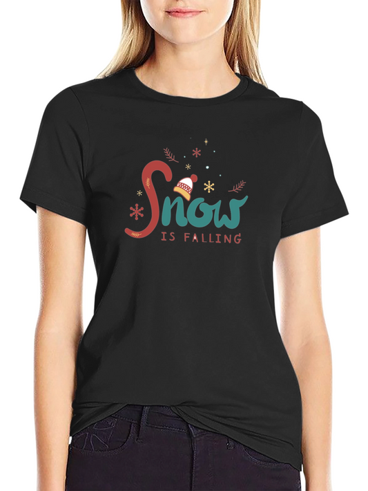 Snow is Falling Black Graphic Tee