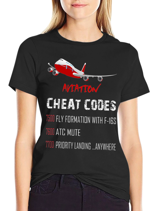 Aviation Cheat Codes T-Shirt - Pilot Gift