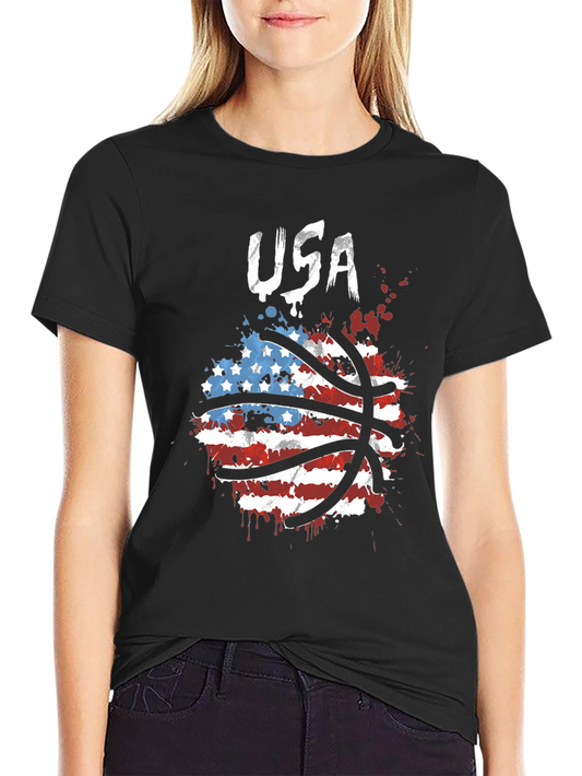 USA Basketball Graphic T-Shirt Patriotic Design