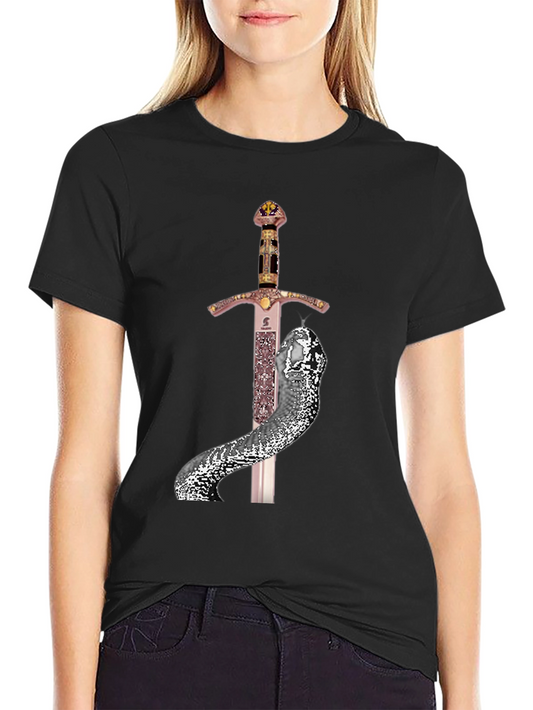 Sword & Serpent Graphic Tee - Unique Design