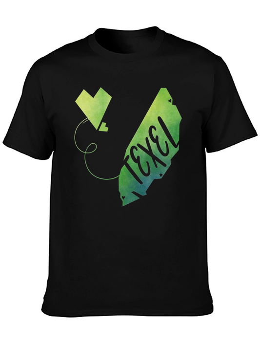 Texel Island Black T-Shirt with Graphic Print