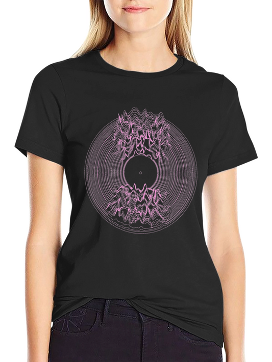 Vinyl Record Soundwave Graphic Tee - Black