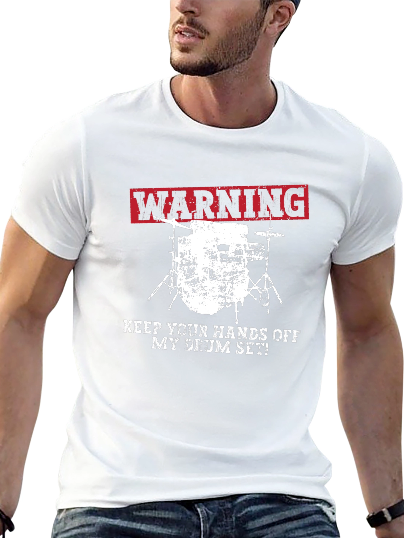 Warning Keep Hands Off Drum Set T-Shirt
