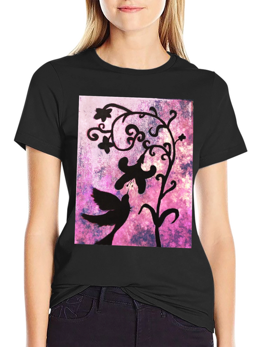 Bird & Floral Silhouette Graphic Tee