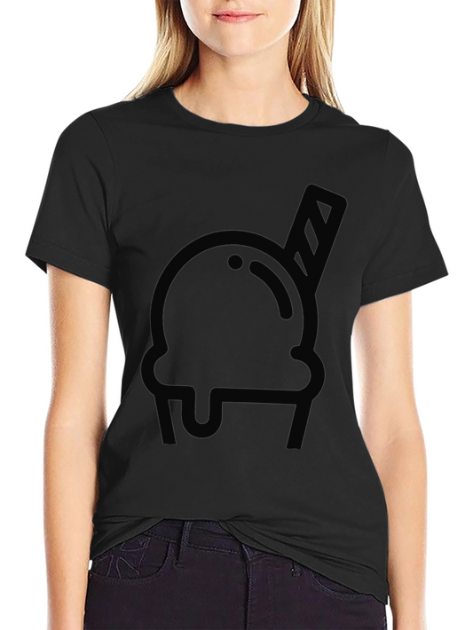 Black Ice Cream Graphic Tee - Cool Design