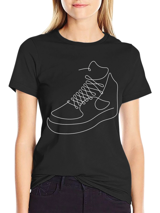 Sneaker Line Art Graphic Tee - Cool Casual Style
