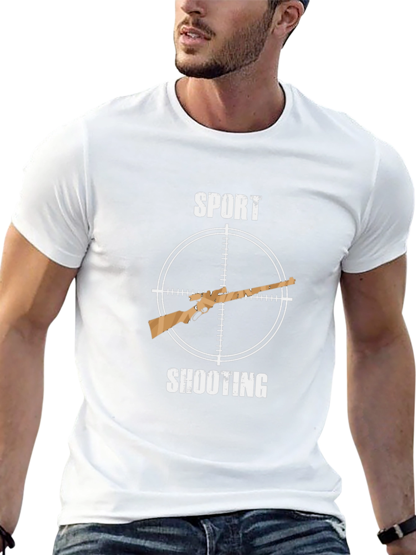 Sport Shooting T-Shirt - Hunting Rifle Design