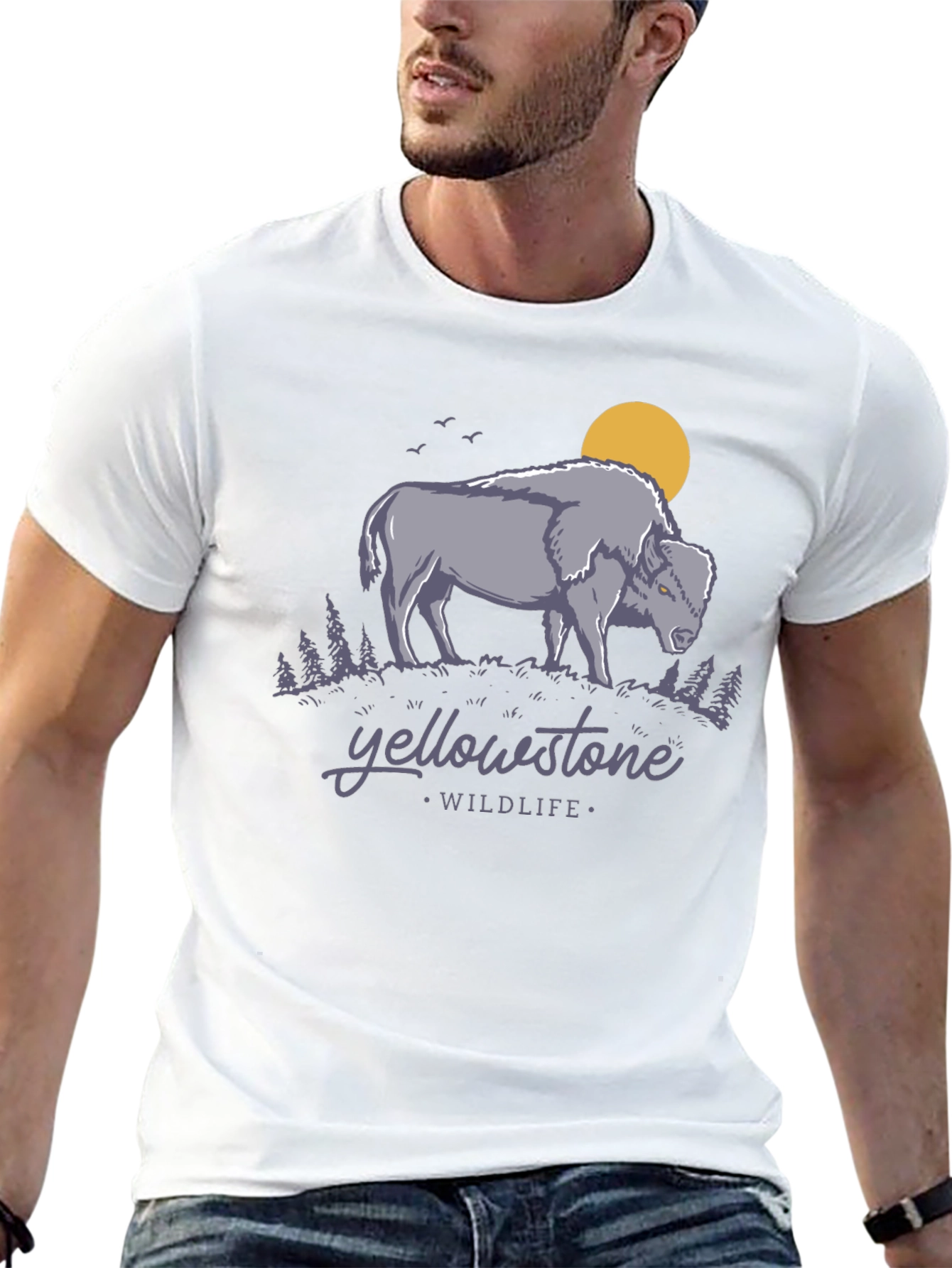 Yellowstone Wildlife Graphic Tee - Bison Design