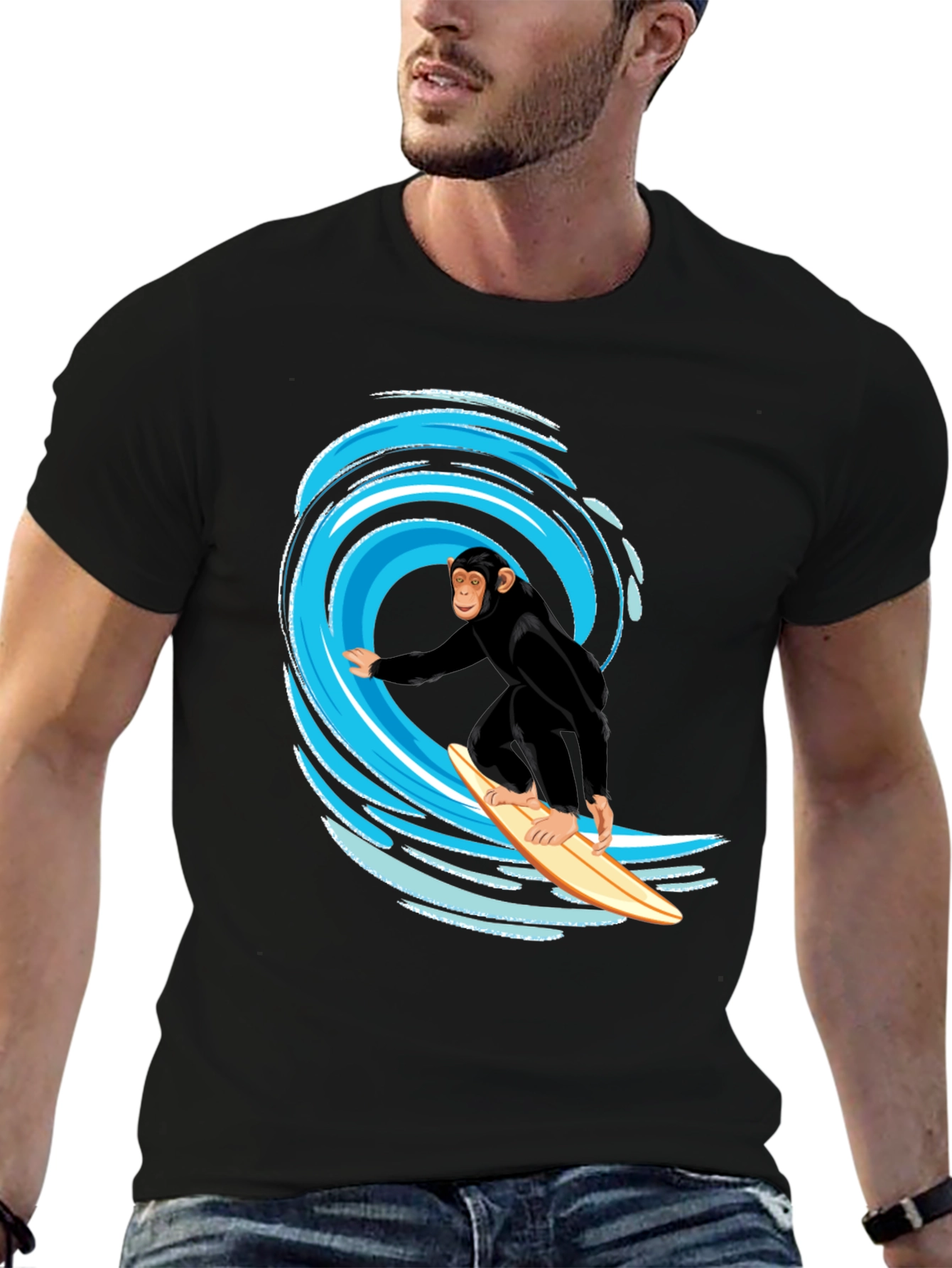 Surfing Monkey Graphic T-Shirt