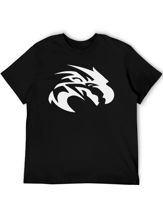 Black T-Shirt with White Eagle Head Graphic