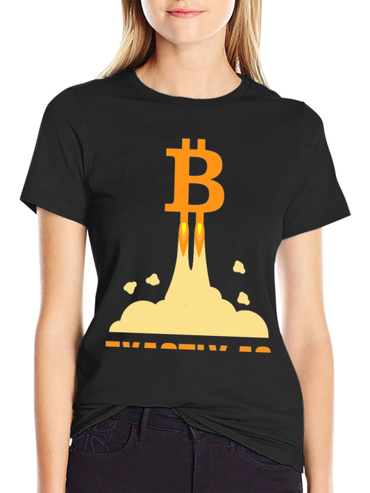 Bitcoin Rocket Launch Black T-Shirt