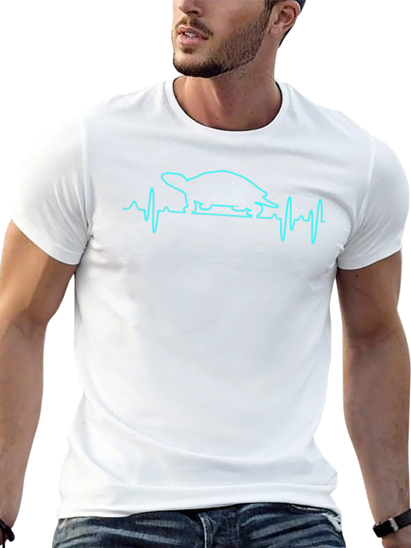 Turtle Heartbeat Graphic Tee - Black