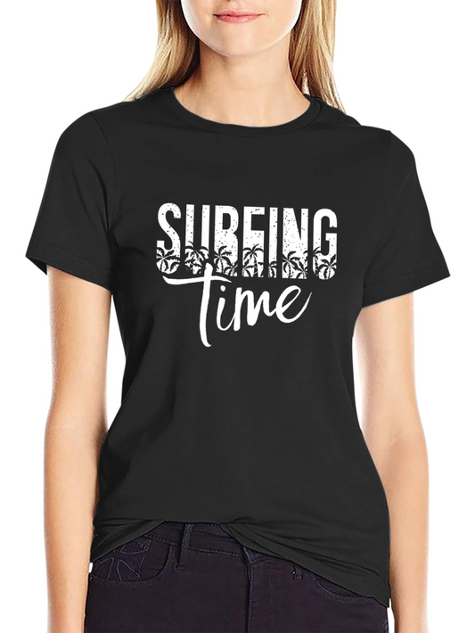 Surfing Time Black Graphic Tee