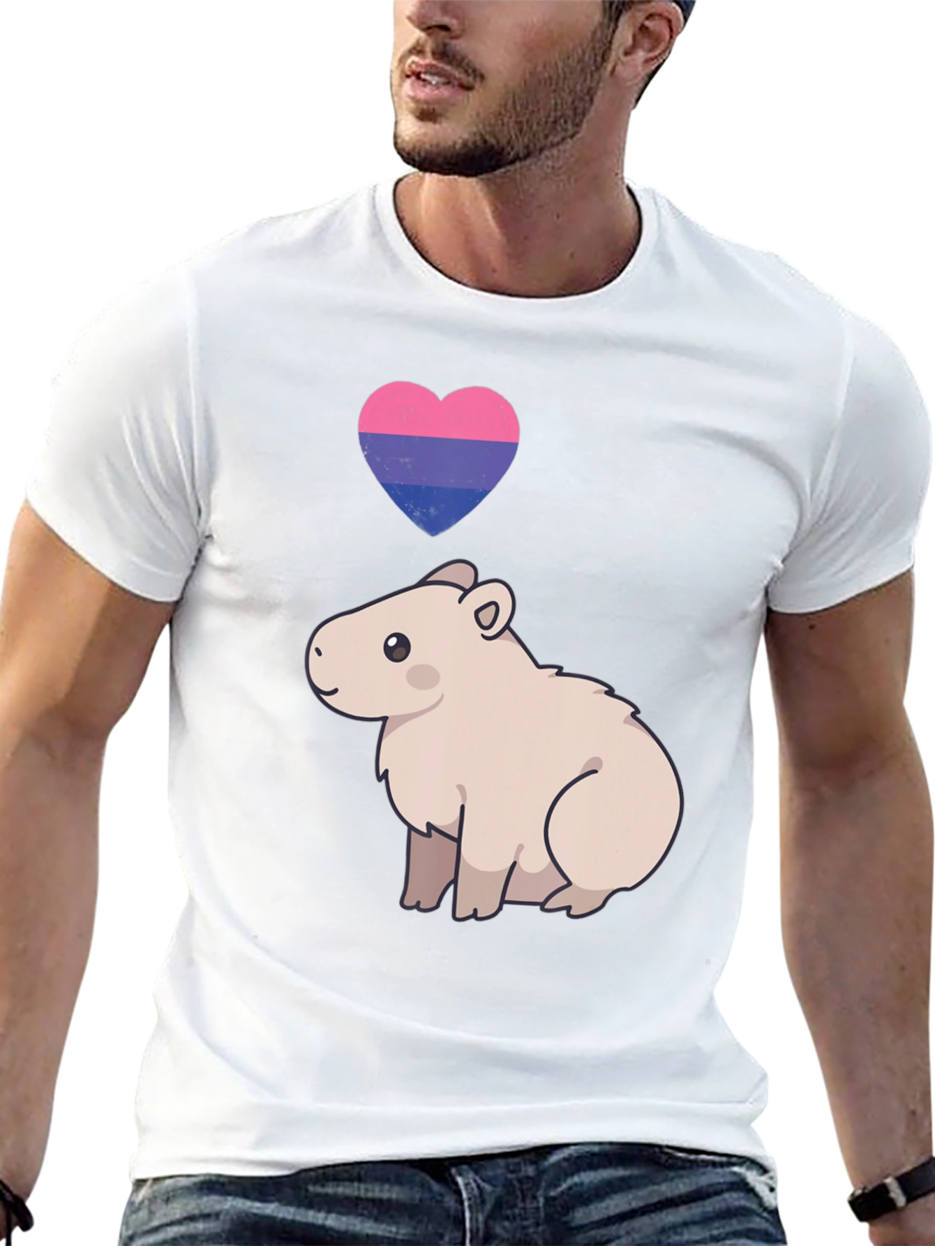 Bisexual Capybara Heart T-Shirt - Unisex