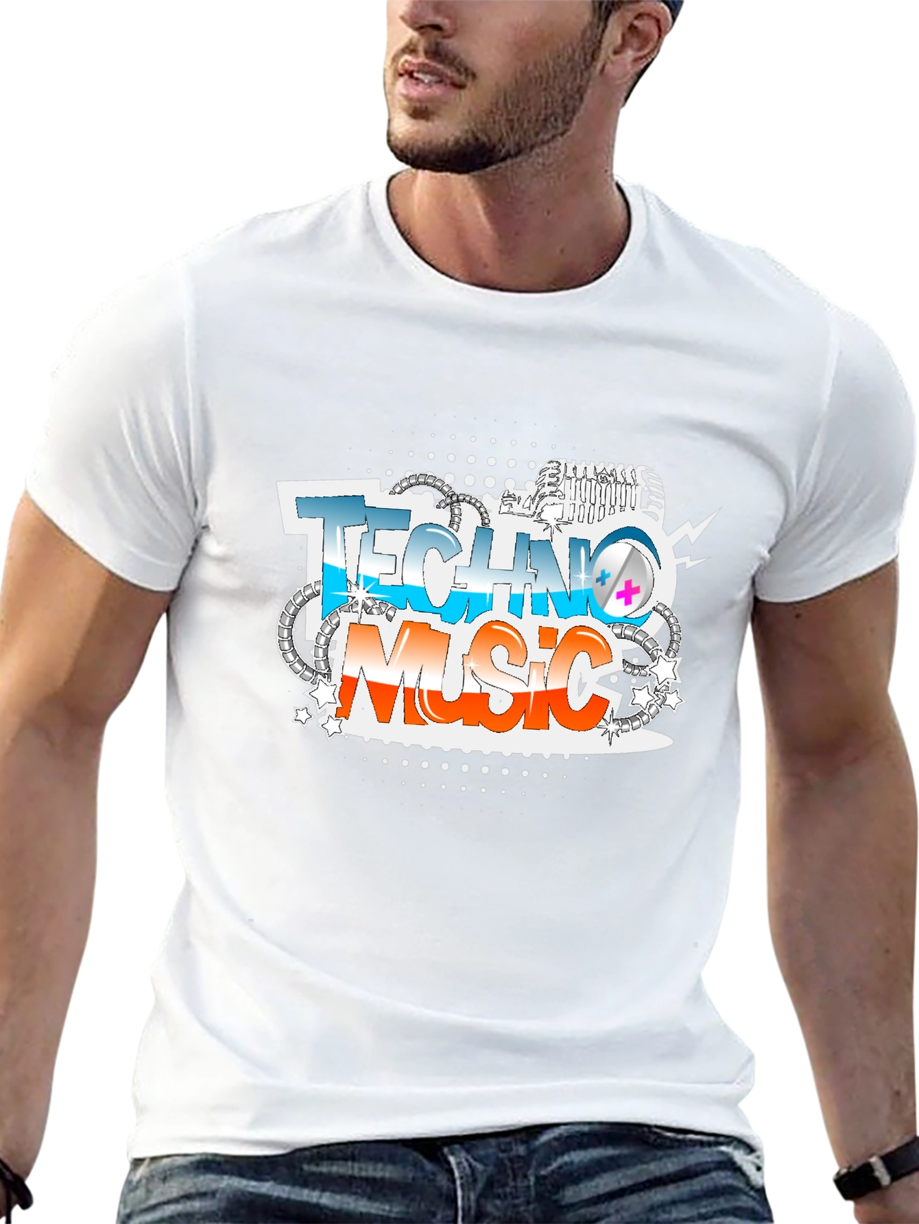 Techno Music Graphic Print T-Shirt