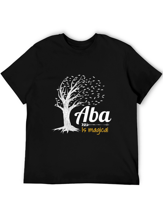 Aba Is Magical Tree Graphic T-Shirt - Black