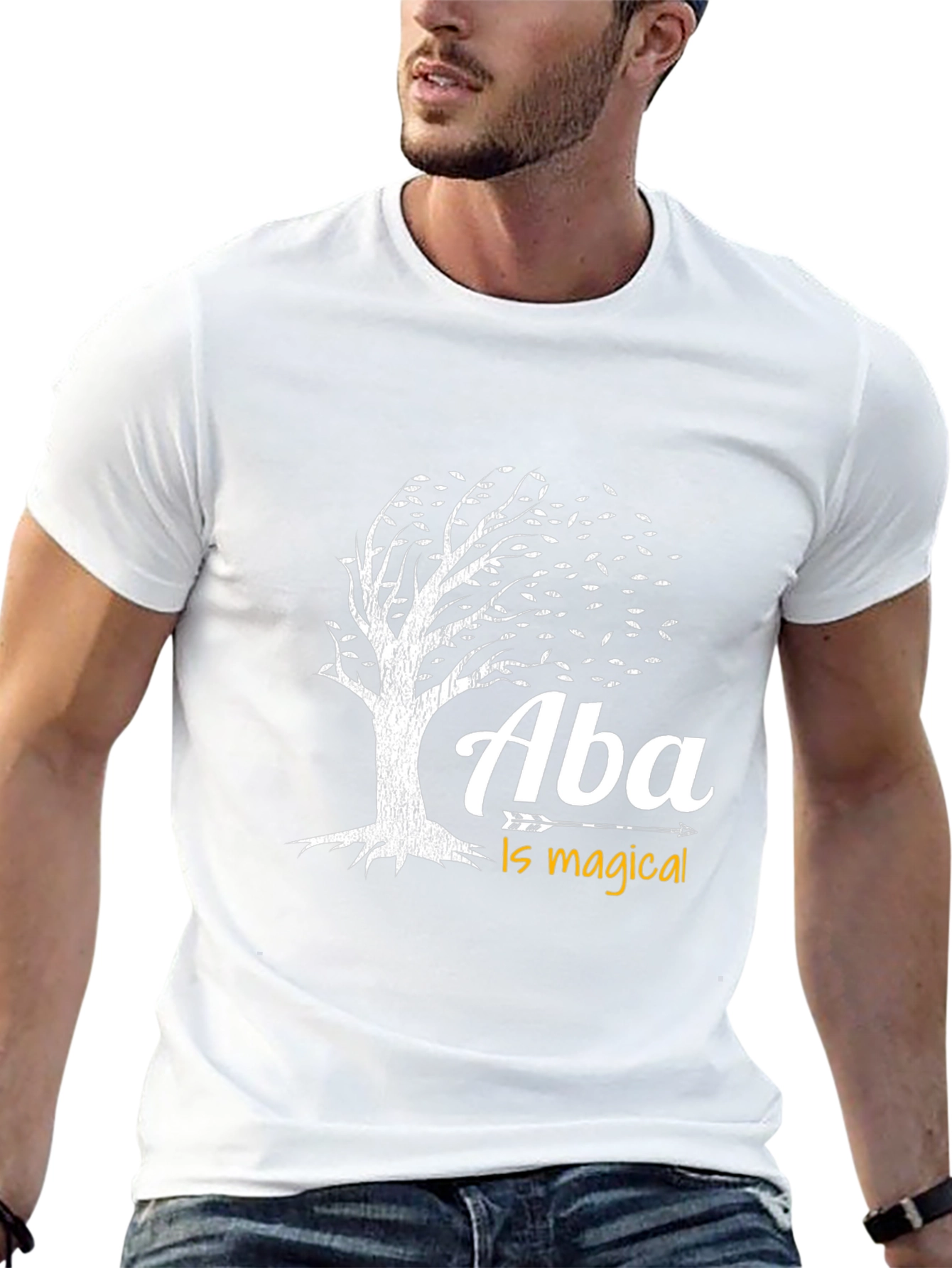 Aba Is Magical Tree Graphic T-Shirt - Black