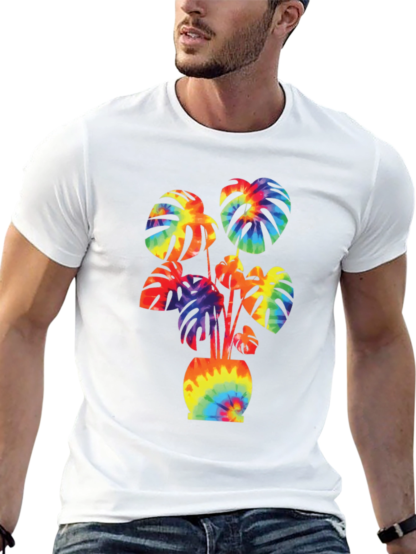 Tie-Dye Monstera Graphic Tee