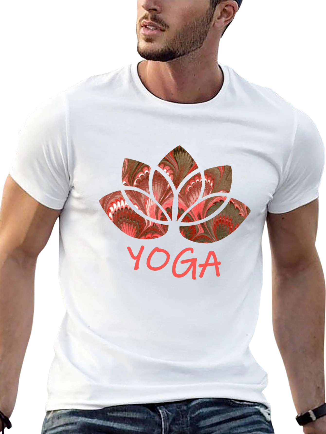 Yoga Lotus Graphic Tee - Black Cotton Shirt